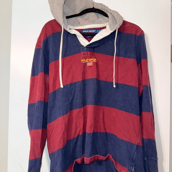 Polo Ralph Lauren Other - Polo by Ralph Lauren Red and Blue Striped Hoodie